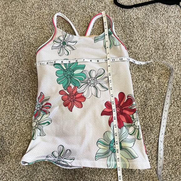 Lululemon Ujjayi Flower Tank Mesh Panel Back Pocket Racerback 6 - Picture 6 of 7